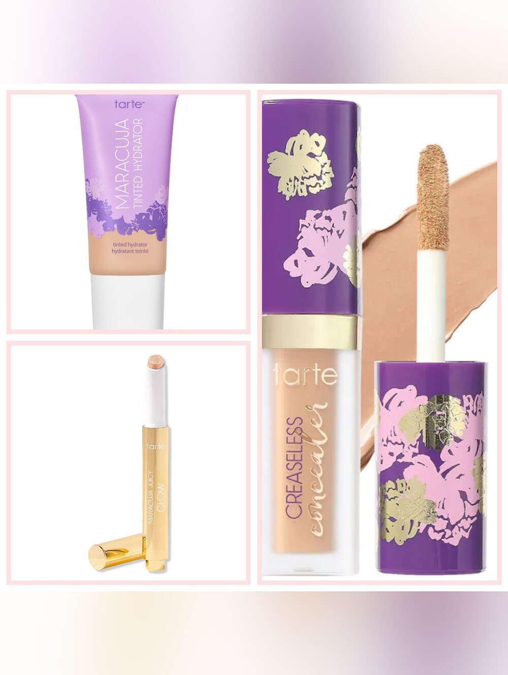 Tarte 3 Pack-Pearlescent Glow, Creaseless Concealer & Tinted Hydrator-Travel Siz